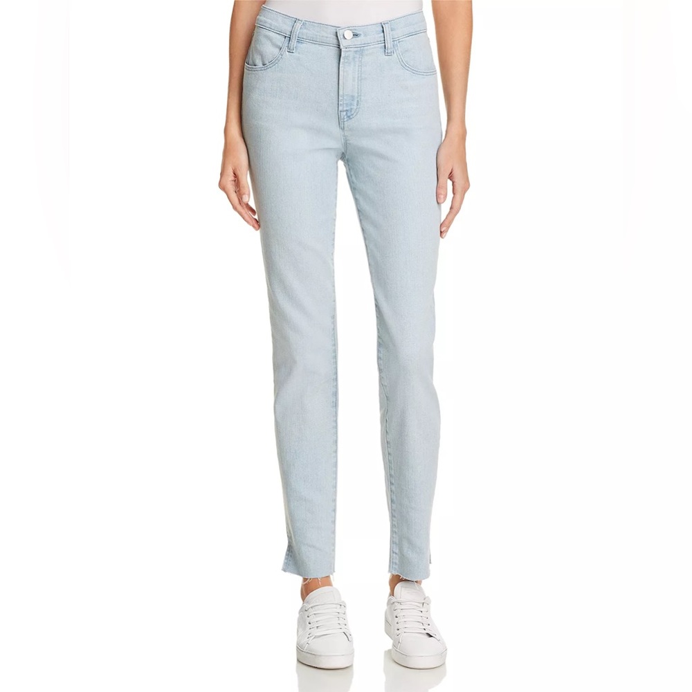 J Brand Maria light blue jeans raw hem skinny delightful size 27